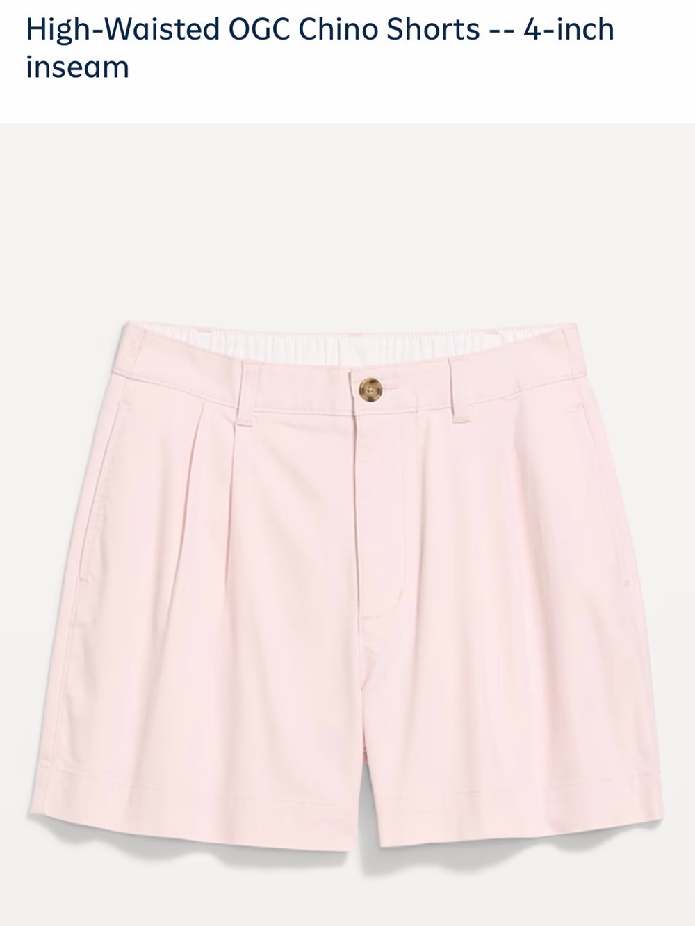 Old Navy High-Waist Chino Shorts in Pale Pink